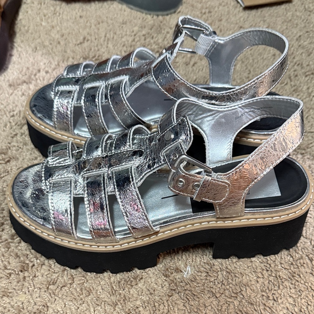 Dolce Vita Metallic Silver Platform Sandals